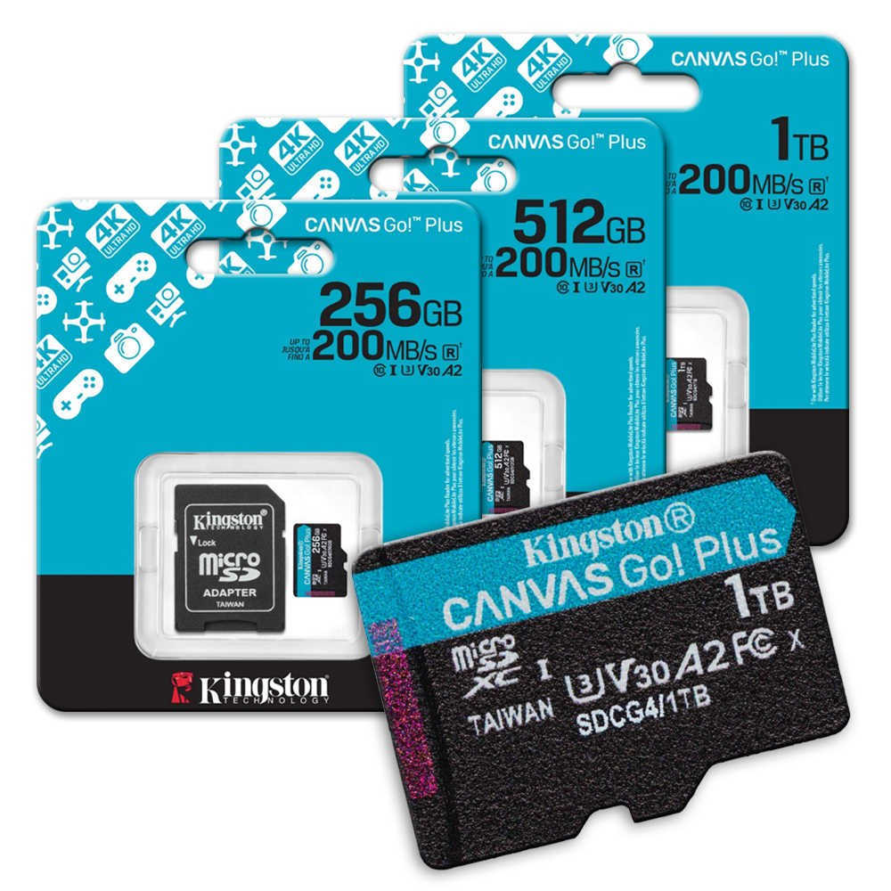 金士頓【512G】SDCG4 Canvas Go!Plus 記憶卡 MicroSD U3 V30 200MB/s