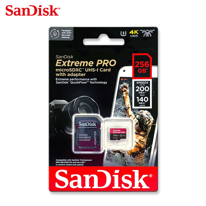 SanDisk 256G Extreme PRO microSD 高速記憶卡 A2 V30 200MB/s
