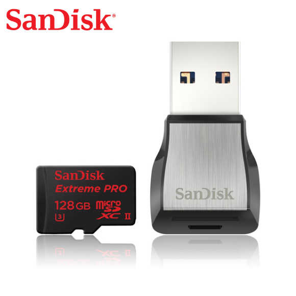 SANDISK 128G Extreme PRO UHS-II micro SDXC 記憶卡+讀卡機