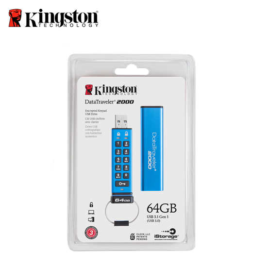 Kingston 金士頓 保固公司貨 USB3.0 DataTraveler 2000 數字鍵 加密及解鎖隨身碟 64G