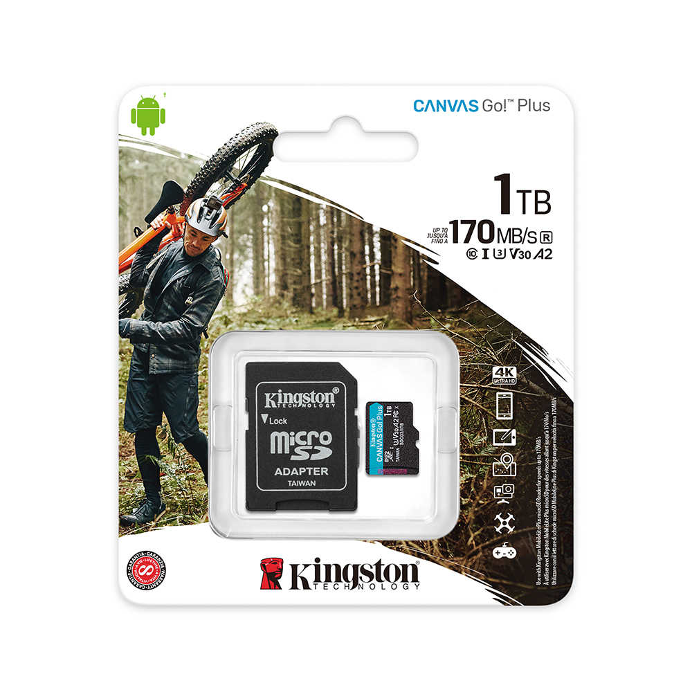 金士頓 Kingston Canvas Go! PLUS 1TB microSD 高速記憶卡 A2 V30 4K影片