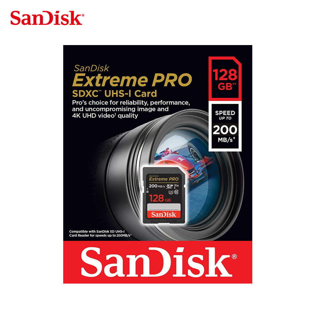 新款 SANDISK 128G V30 Extreme PRO SDXC UHS-I U3 200MB 專業 高速記憶卡