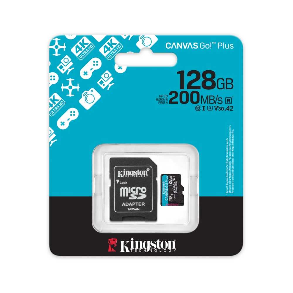 金士頓【128G】SDCG4 Canvas Go!Plus 記憶卡 MicroSD U3 V30 200MB/s