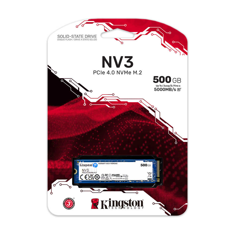 金士頓 Kingston 500G NV3 PCIe 4.0 NVMe SSD 固態硬碟 代理商公司貨