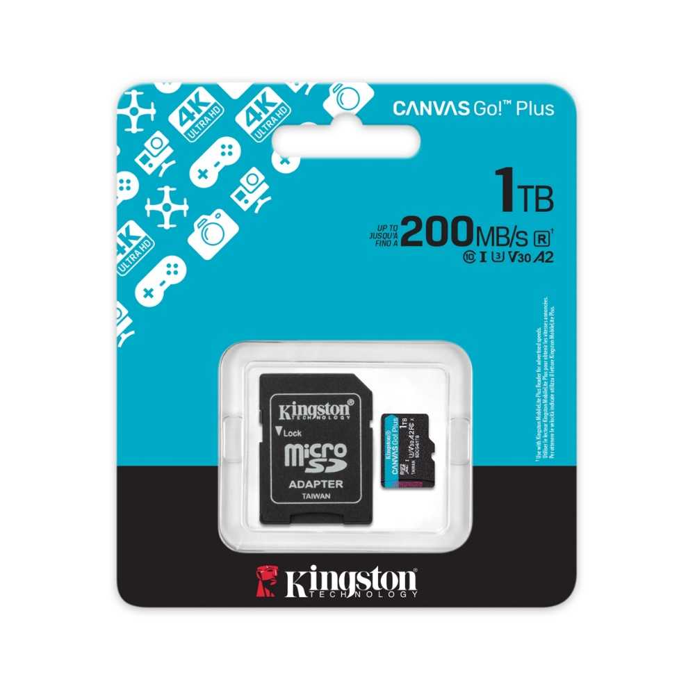 金士頓【1TB】SDCG4 Canvas Go!Plus 記憶卡 MicroSD U3 V30 200MB/s