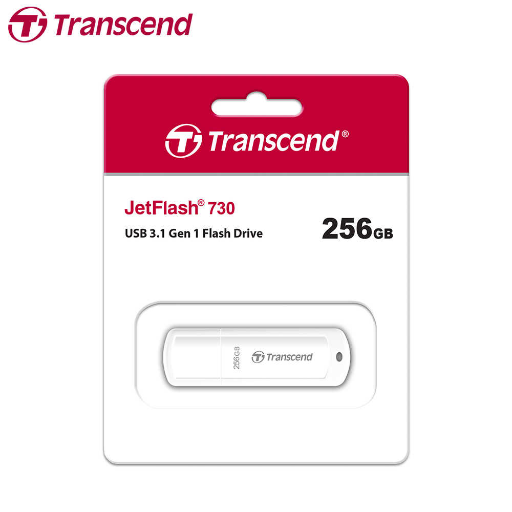 Transcend 創見 JetFlash 730 USB3.0 白色高速隨身碟 256GB