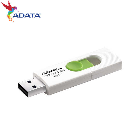 ADATA 威剛 UV320 USB3.2 伸縮接頭 高速隨身碟 64GB 清新白/綠