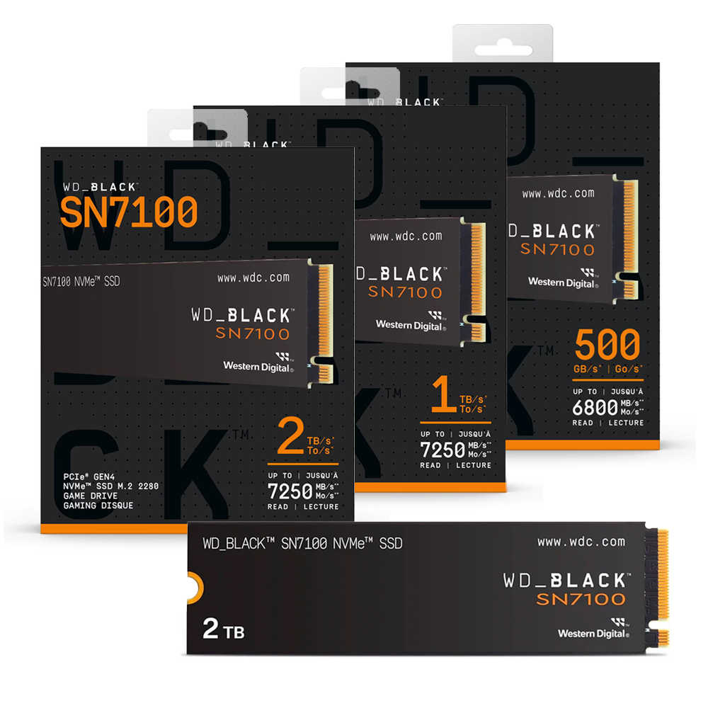 威騰 WD BLACK SN7100 NVMe SSD 500G 1TB 2TB PCIe M.2 2280 固態硬碟