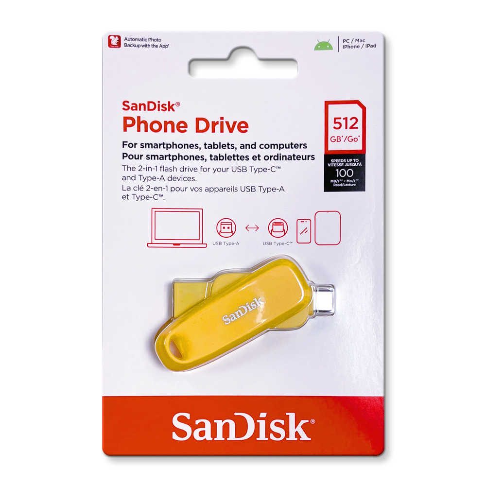 新款 SanDisk Phone Drive DDC6 512GB Type-C +A 隨身碟 OTG 黑/橘/黃/紫