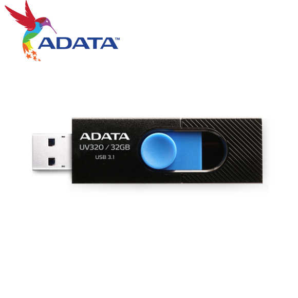 ADATA 威剛 UV320 USB3.1 伸縮接頭 高速隨身碟 32GB 時尚黑/藍