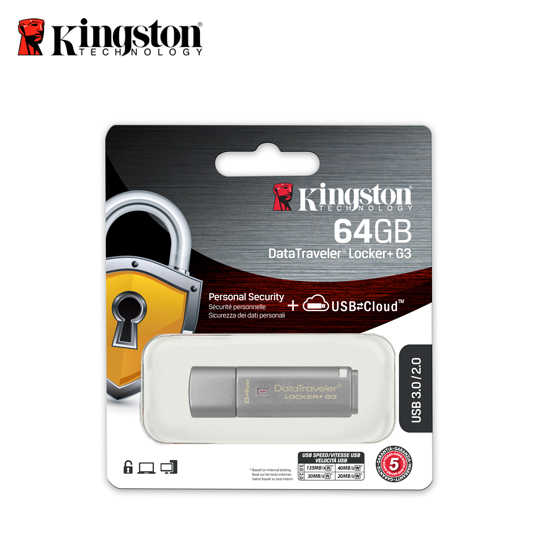 金士頓 Kingston DataTraveler Locker+ G3 保固公司貨 加密隨身碟 USB3.0 64G