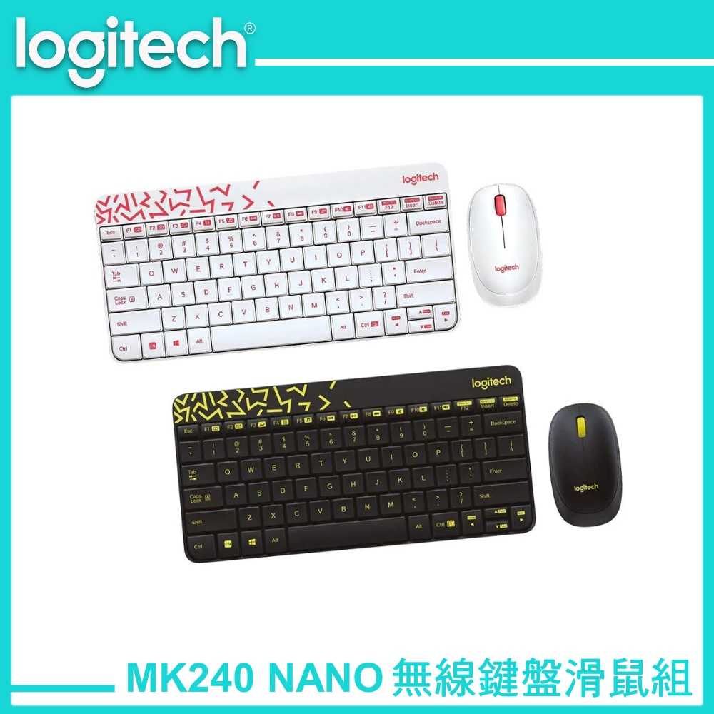 Logitech 羅技 MK240 NANO 無線鍵盤滑鼠組 鍵鼠組