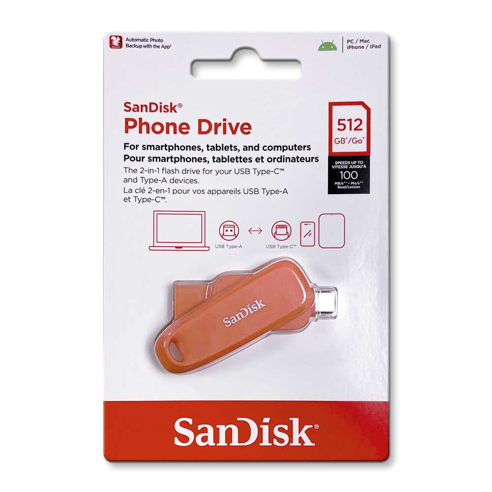 新款 SanDisk Phone Drive DDC6 512GB Type-C +A 隨身碟 OTG 黑/橘/黃/紫