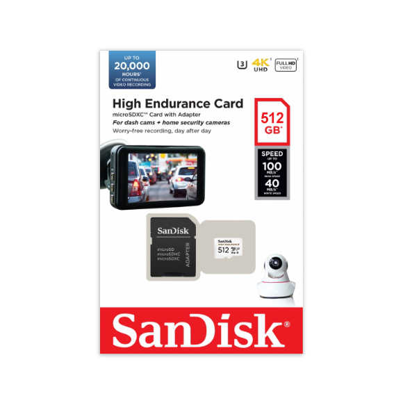 SanDisk HIGH ENDURANCE 512G 記憶卡 MicroSD V30 U3 4K 監視器 行車記錄器