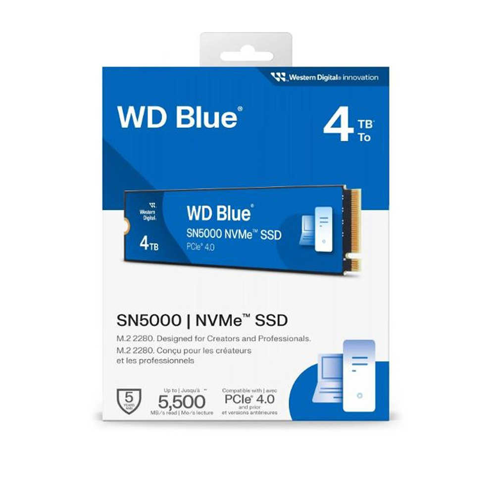 威騰 WD Blue 藍標 SN5000 NVMe SSD 4TB PCle M.2 2280 固態硬碟