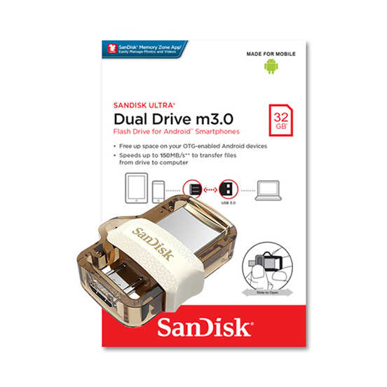 SANDISK 限定版 32G Ultra OTG m3.0 琥珀色 USB 3.0 雙用隨身碟