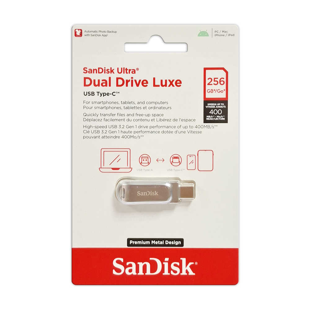 SanDisk Ultra Luxe 256GB USB Type-C 金屬 OTG 隨身碟