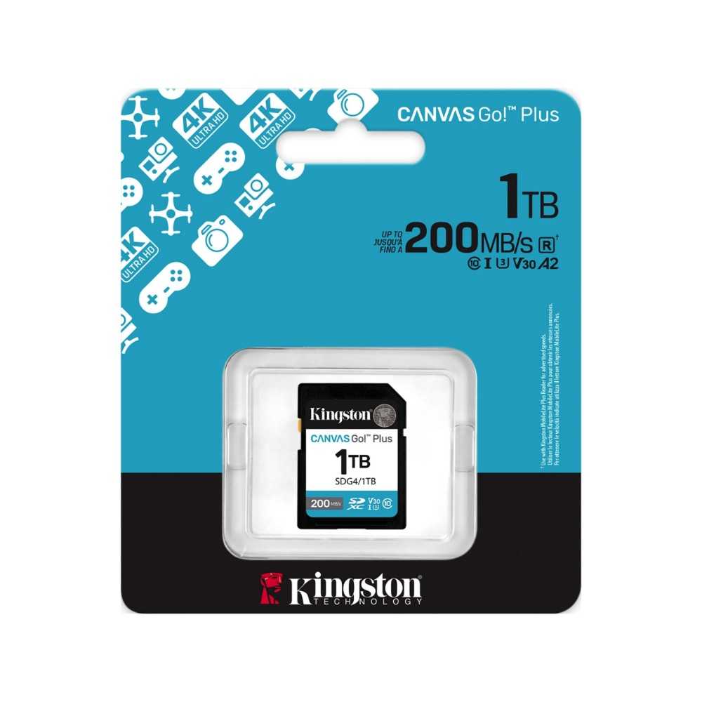 Kingston【1TB】SDG4 Canvas Go!Plus SDXC 相機記憶卡 U3 V30 200MB/s