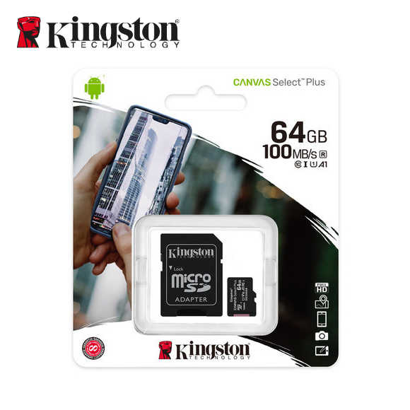 【公司貨】金士頓 Canvas Select Plus microSDXC 64GB 記憶卡