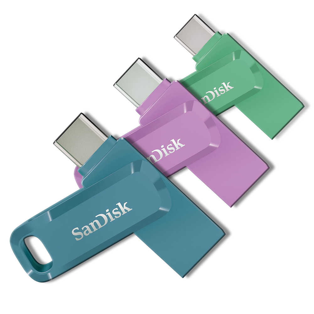 速度升級 SanDisk OTG TYPE-C 128G 旋轉隨身碟 薰衣草紫 高速400MB/s