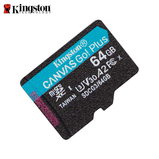 金士頓 Kingston Canvas Go! PLUS 64G microSD 高速記憶卡 A2 V30 空拍機