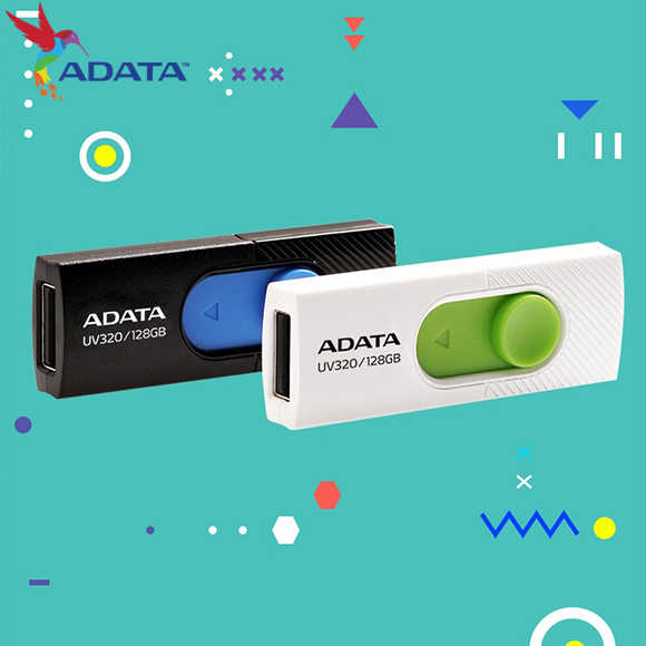 ADATA 威剛 UV320 USB3.1 伸縮接頭 高速隨身碟 32GB 清新白/綠