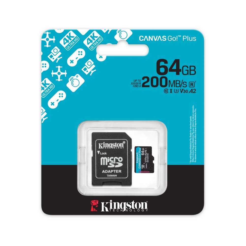 Kingston【64G】SDCG4 Canvas Go!Plus 記憶卡 MicroSD U3 V30 200MB/s