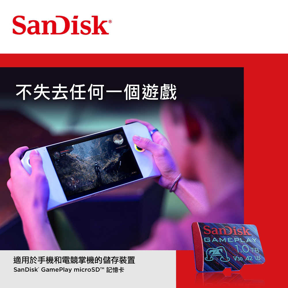 SanDisk GamePlay 128GB microSD A2 V30 U3 手機和掌上型遊戲記憶卡