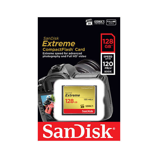 SanDisk Extreme CF 120M 128GB 記憶卡 專業攝影師和錄影師 高速記憶卡