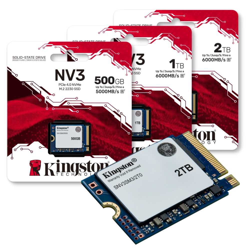 金士頓 500G 1TB 2TB NV3 PCIe 4.0 NVMe M.2 2230 SSD 高速固態硬碟