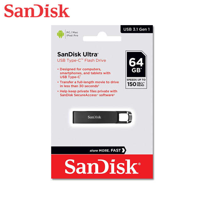 SanDisk Ultra USB Type-C 64G 隨身碟 MACBOOK可用 保固公司貨