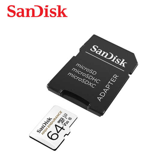 SanDisk HIGH ENDURANCE 行車記錄器 MicroSD V30 U3 4K 監視器專用記憶卡 64G