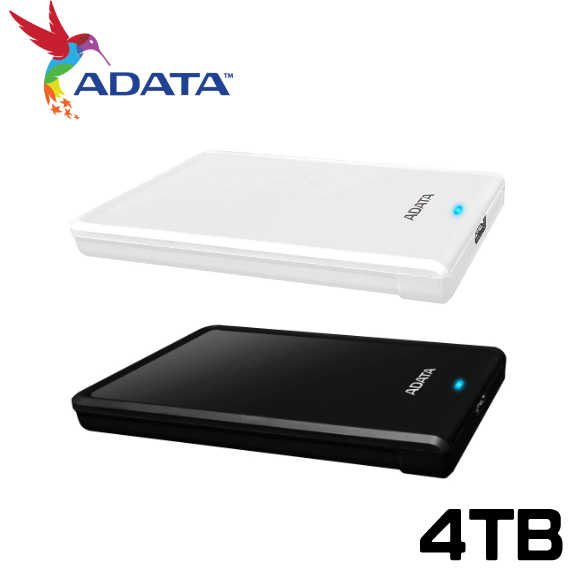 ADATA威剛 HV620S 4TB USB3.0 2.5吋 輕巧防刮 行動硬碟 黑色/白色