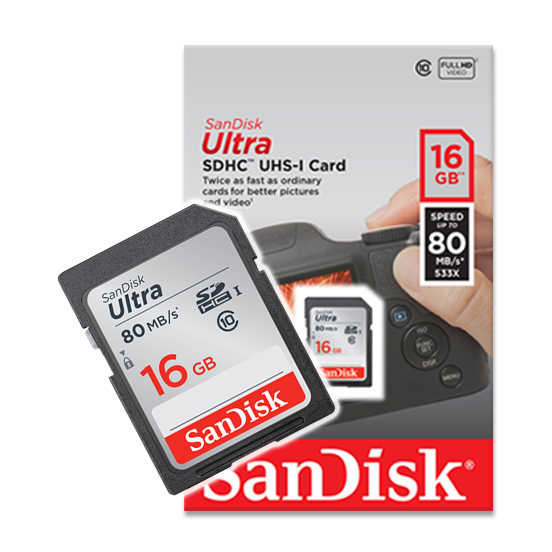 SANDISK Ultra SD 16G Class10 UHS-I 讀寫速度高達 80MB/s 記憶卡