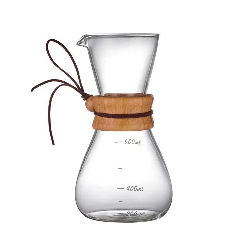 送量勺《刻度版》咖啡玻璃壺帶濾網 600ML 咖啡壺 手沖壺 免濾紙 手沖壺 玻璃壺 咖啡玻璃壺