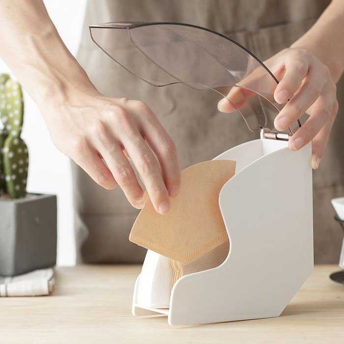 《現貨》濾紙盒 濾紙架 咖啡濾紙 收納盒 通用扇形和錐形濾紙