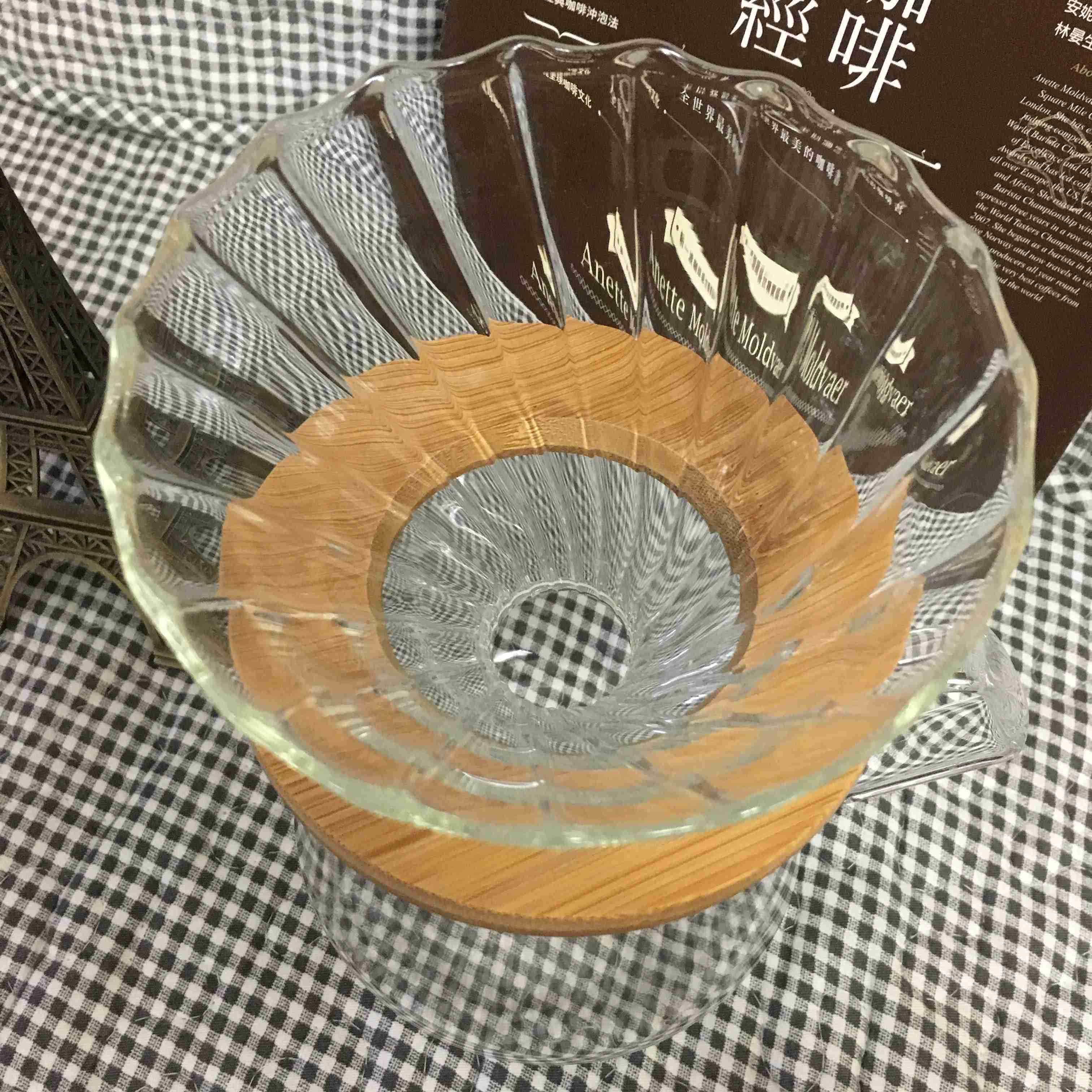【現貨】木托 玻璃濾杯 濾杯 玻璃濾杯咖啡濾杯 咖啡濾器V02 1~4人份 適用hario v02濾紙