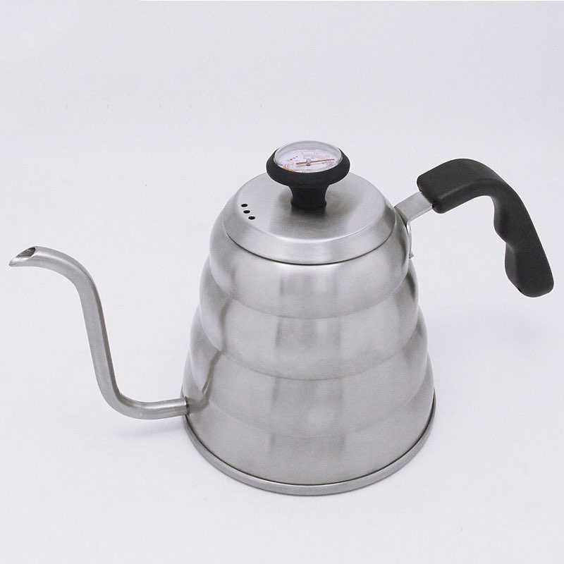 帶溫度計 雲朵長嘴咖啡壺 手沖304不鏽鋼 細口壺 茶壺 適用電磁爐瓦斯爐 手沖壺