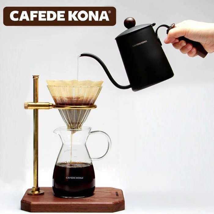 【送電子秤】CAFEDE KONA手沖咖啡架 胡桃木純銅咖啡手沖架 不含濾杯