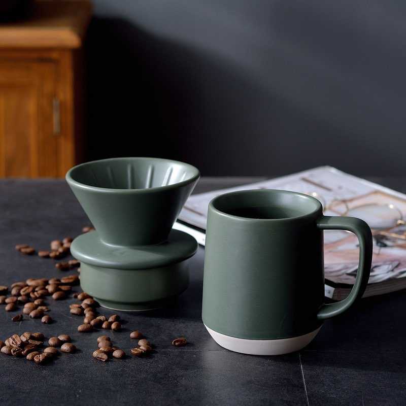 陶瓷手沖咖啡套組 咖啡濾杯 咖啡杯 滴水碟