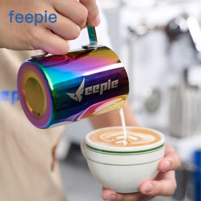 【Feepie】斜口拉花杯拉花杯咖啡拉花缸花杯咖啡拉花450ml
