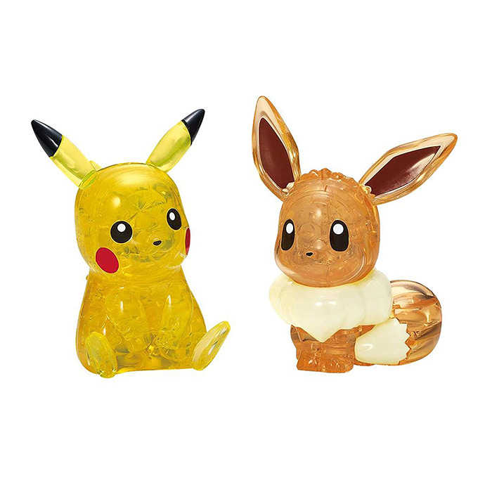 BEVERLY 透明立體拼圖 精靈寶可夢 皮卡丘 & 伊布 48片 【鯊玩具Toy Shark】