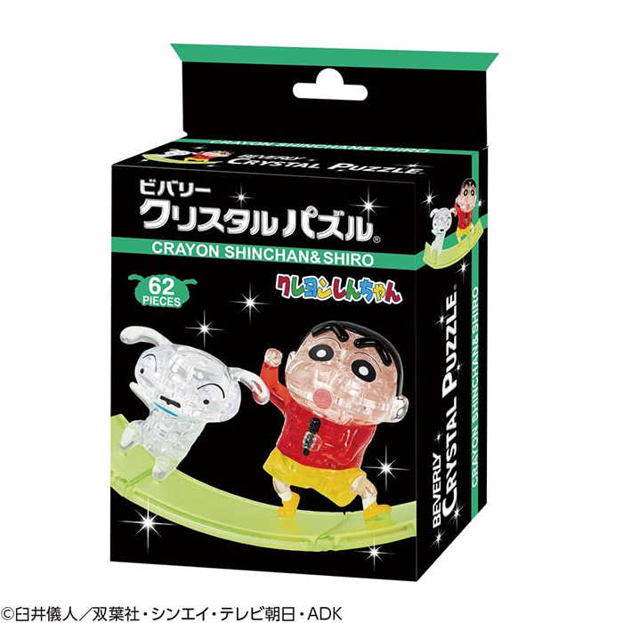 BEVERLY 透明立體拼圖 蠟筆小新 \u0026 小白 62片 【鯊玩具】