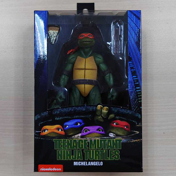 NECA 可動公仔 忍者龜1990 7吋 米開朗基羅 柳丁花 【鯊玩具】