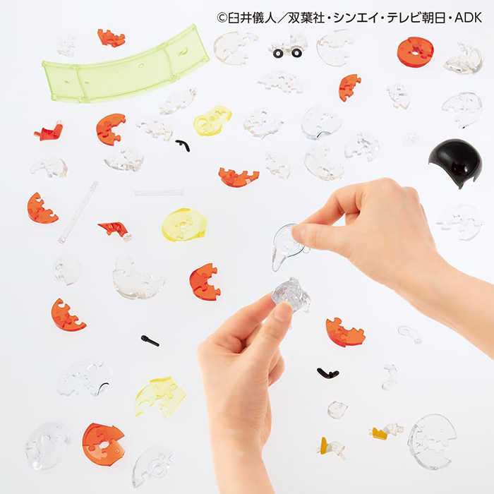 BEVERLY 透明立體拼圖 蠟筆小新 \u0026 小白 62片 【鯊玩具】