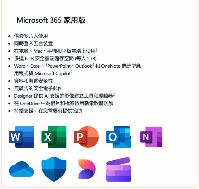Microsoft Office 365 Home 家用版 ESD序號 12個月 數位下載