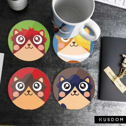 洛亞貓的桌遊吧 圓形杯墊4入裝珪藻土杯墊吸水杯墊全彩印刷硅藻土杯墊三款 洛亞貓的桌遊吧 線上購物 有閑娛樂電商