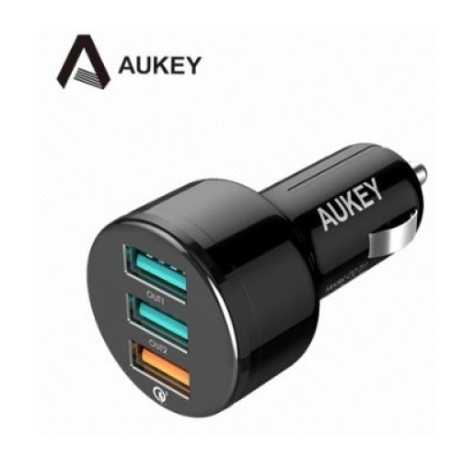 AUKEY 3孔 42W QC3.0 車用充電器 附USB-A to C Cable(CC-T11)