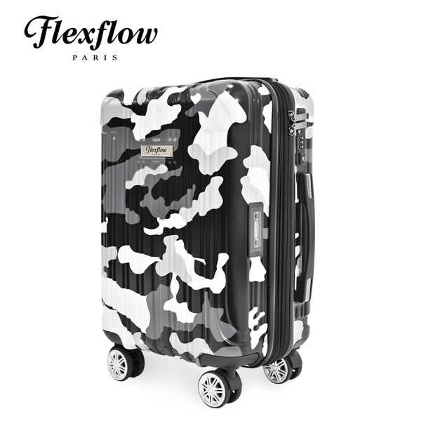 Flexflow 黑迷彩 19吋 智能測重 可擴充拉鍊 防爆拉鍊旅行箱 里爾系列 19吋行李箱