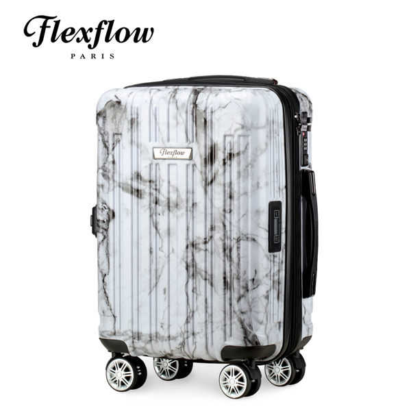 Flexflow 白大理石 19吋 智能測重 可擴充拉鍊 防爆拉鍊旅行箱 里爾系列 19吋行李箱